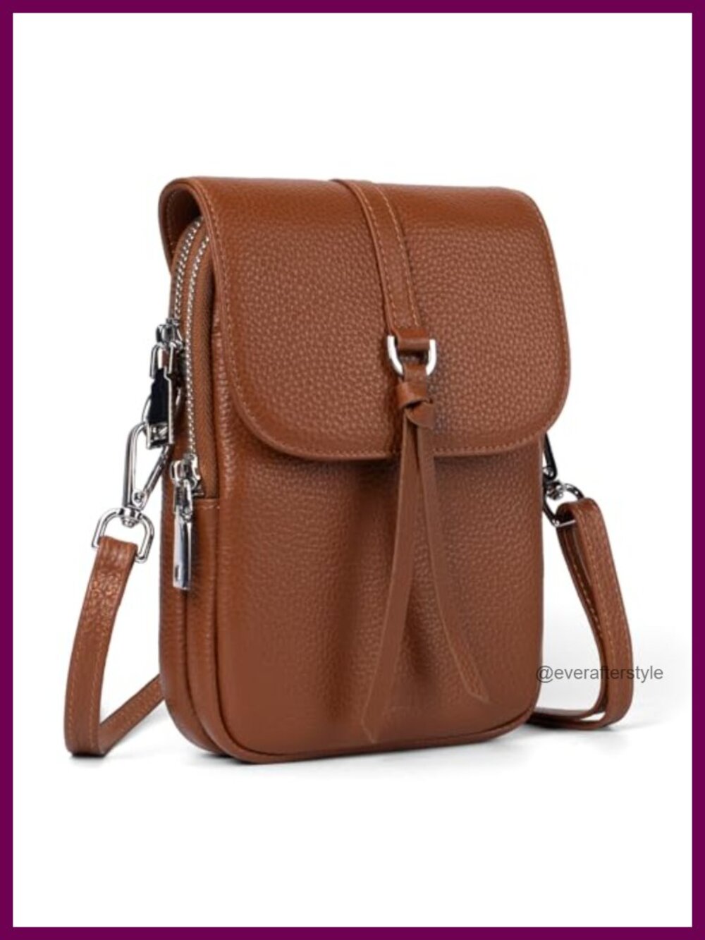 Genuine Leather Small Crossbody Bag RFID Cell Phone Purse